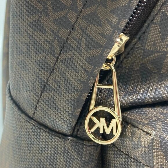 Michael Kors 30T0G04B6B Bag Monogram SLATER Backpack PVC/Leather Brown Unused - Picture 14 of 16